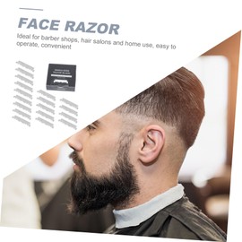 Hemoton 100pcs Razor Blade Manual Face Razor Barbershop Face Razor Single Face Facial Shaver Old Folding Cutter Stainless Steel Noodle Surface Coating: Chrome and