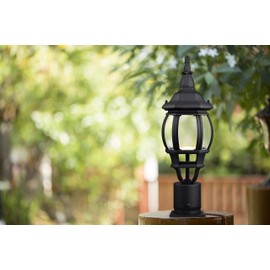 Design House 588004 3.5-inch Outdoor Pier Base Accessory Mount for Deck Porch Patio, Black