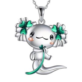 DkakoJew Cute Axolotl Necklace for Girls Boys Pendant Necklaces Gifts Jewelry Gifts for Girls Daughter Boys Son Granddaughter Niece Birthday Christmas Graduation Gift over 3 years old.