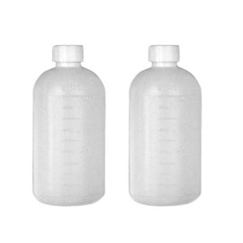 2PCS 500ml/17oz Plastic Small Mouth Graduated Lab Chemical Reagent Bottle Sample Sealing Bottle with Inner Plug Leak-proof Laboratory Reagent Bottle Boston Rounds Liquid Storage Containers Jar Pot