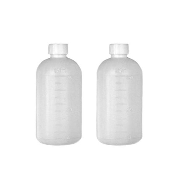 2PCS 500ml/17oz Plastic Small Mouth Graduated Lab Chemical Reagent Bottle