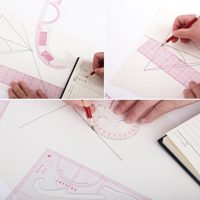 4 Styles Cutter Ruler, Curve Ruler, Sewing Gauge, Sewing Gauge,