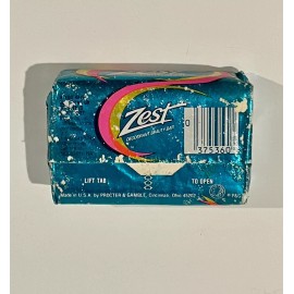 Zest Vintage 80s Aqua ZEST Deodorant Beauty Bar 3.75 oz Soap New Metallic Wrap
