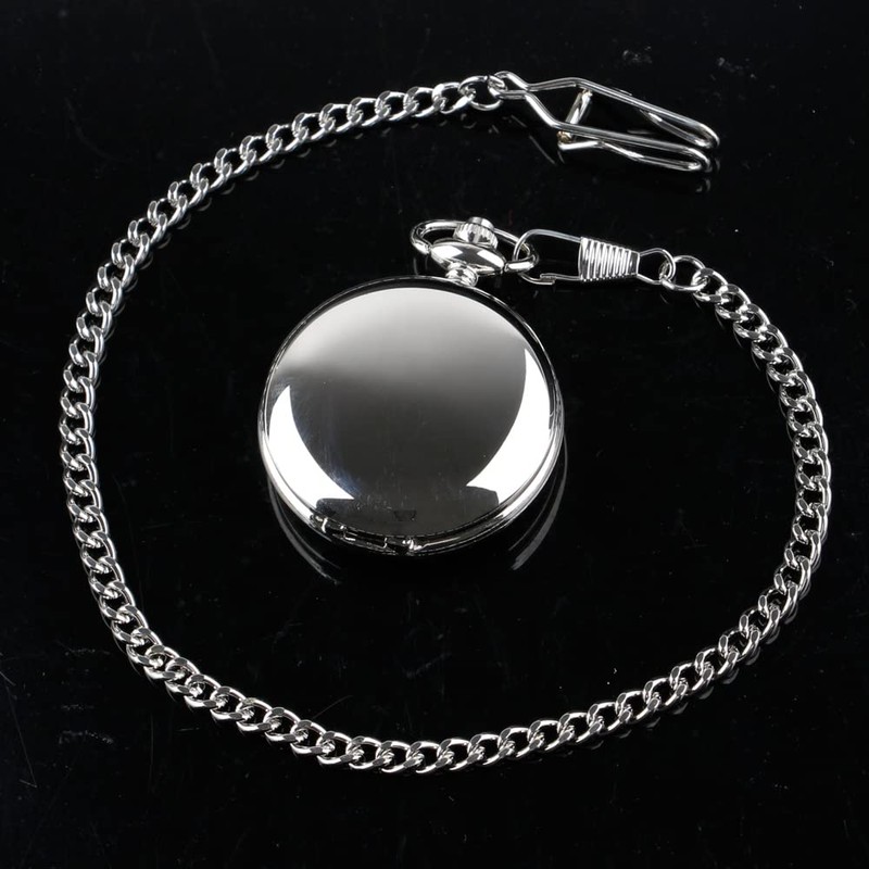 Alwesam Smooth Pocket Watch Moon Phase Calendar Roman Numerals Scale