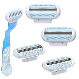 OHREN 4 Pieces Smooth Razor Blades for Women Razor, Replacement Blades for Women Razor, 3 Layer Blades for Women Razors