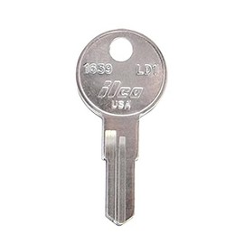 ILCO 1639-LD1 Larson Key Blank Original Shaped Bow Pin Tumbler Cylinder Brass Nickel Plated
