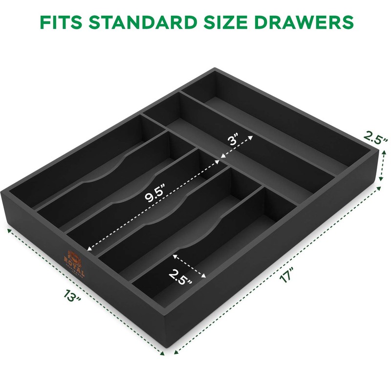 Bamboo Kitchen Drawer Organizer - Silverware Organize and Cutlery Tray
