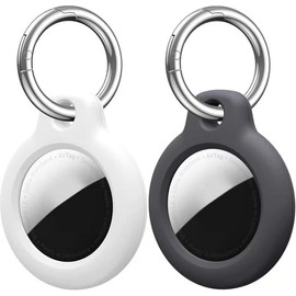 2 Pack Protective Case Compatible with Airtag, Airtag Case Cover Tracker Holder Keyring Silicone Case with Keychain for Keys Bags Luggage Dog Cat Pet Collar,