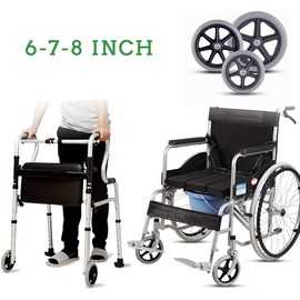 6 Inch Solid Wheel Replacement for Wheelchairs, Rollators, Walkers,