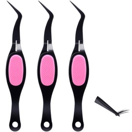 3 Pieces Craft Tweezers Crossing Lock Tools Stainless Steel Tweezers Soft Gripping Tweezers Reverse Grip Precision Tweezers Beading Jewelry Tools for DIY Craft Supplies