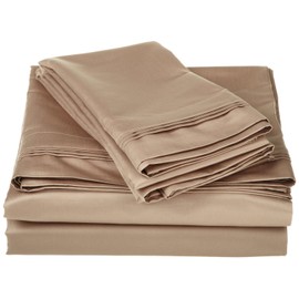 Sale 4-Piece Extra Deep Pocket, Sheet Set Fit Upto 24 Inches Deep Pocket, King Size, Egyptian Cotton 400 Thread Count Taupe Solid Color