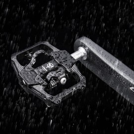 Mountain Bike Pedals - Dual Function Flat and SPD Pedal - 3 Sealed Bearing Platform Pedals SPD Compatible, Bicycle Pedals for BMX Spin Exercise Peloton Trekking Bike (BLACK)