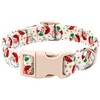 anlvico Christmas Dog Collar for Small Dogs，Adjustable Cotton White Snowflake