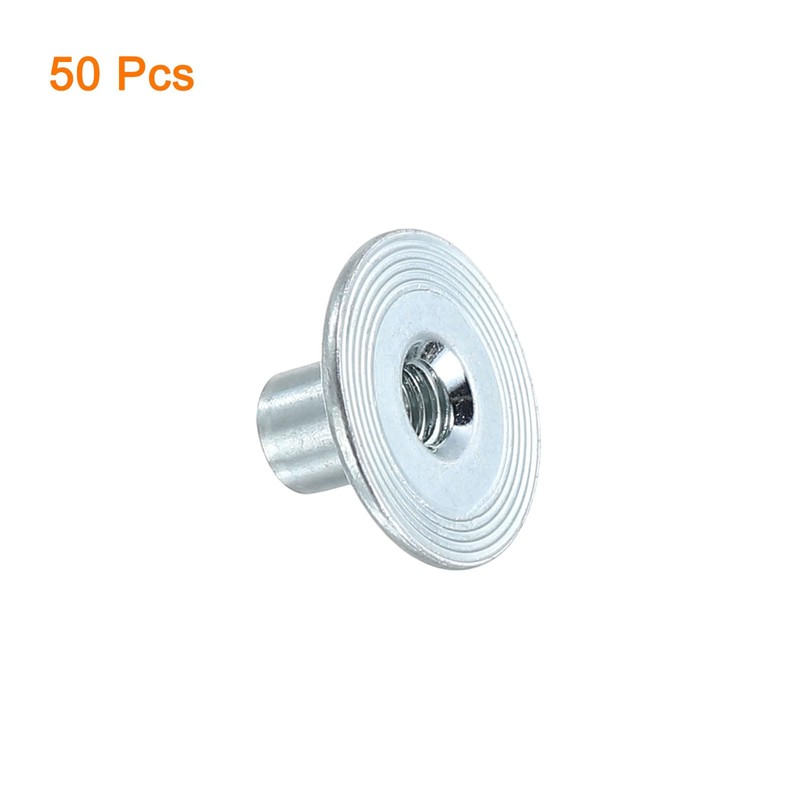 uxcell M4 T-Nuts, 50pcs Carbon Steel Tee Nut Round Base