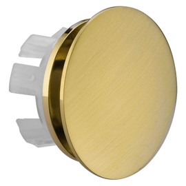 Orhemus Solid Brass Sink Overflow Cap Round Hole Cover for Bathroom Basin, Brushed Brass Gold Finished