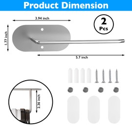 2 Pack Tumbler Lid Organizer, Space Saving Cup Lid Organizer Hook, Cup Lid Organizers Inside Cabinet, Lid Holder for Cups, Self-Adhesive or Drilling Tumbler Lid Storage Hook for Kitchen Organizers