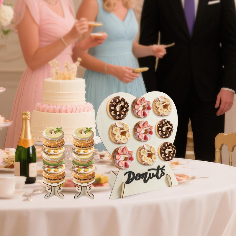 4 Pack Donut Wall Display Stand - 9 Doughnut Heart