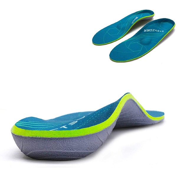 iFitna Plantar Fasciitis Arch Support Orthopedic Insoles Relieve Flat Feet Heel Pain Shock Absorption Comfortable Inserts(Size:UK-6,Length:9.87",Green)