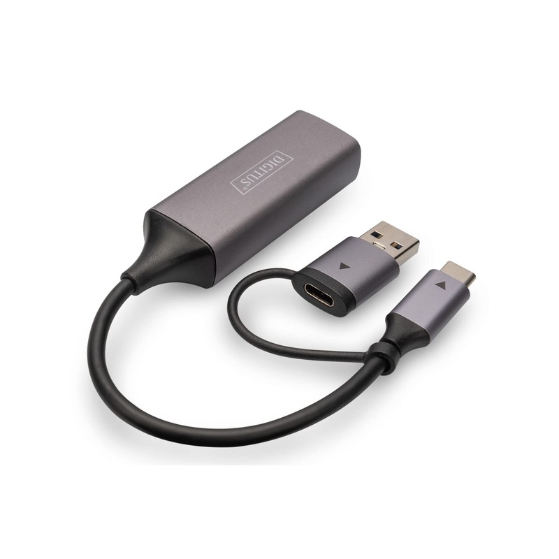 DIGITUS DN-3028 USB Type-C™ Gigabit Ethernet Adapter 2.5G, USB-C™ +