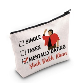 PYOUL Makeup Bag Indian Movie Gift Mental Dating Shah Rukh K Cosmetic Bag Indian Hindi Movie Merch, beige