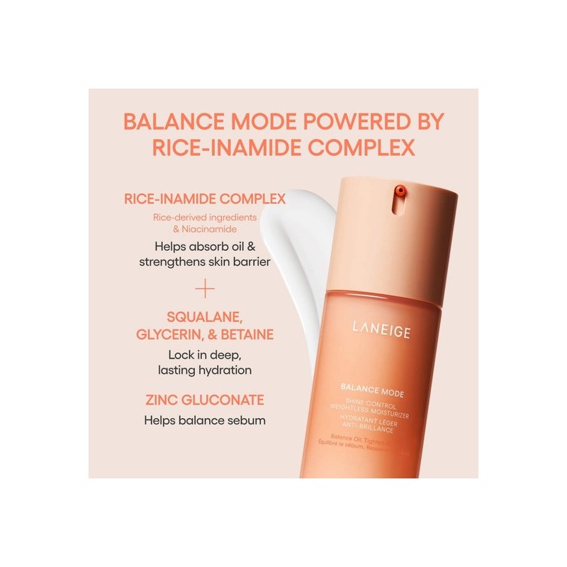 LANEIGE Balance Mode Shine Control & Pore-Minimizing Lightweight Moisturizer for Oily