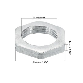 PATIKIL M14 x 1.0 Steel Hex Nuts, 30 Pack, Metric Thread, Galvanised Fittings, Nuts, Screw Bolts, Mounting Parts for Lamps, Machines, Repair, 4 mm Height