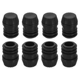 sourcing map 8 Set Leveling Feet, M6x16mm Plastic Adjustable Furniture Leg Leveling Round Threaded Insert Screw-in Glide Levelers for Table Chair Furniture, Black