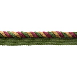 DÉCOPRO (TM) Twisted Rope Cord with Lip, Color# F14 - Fall Forest Green [24 Yards]