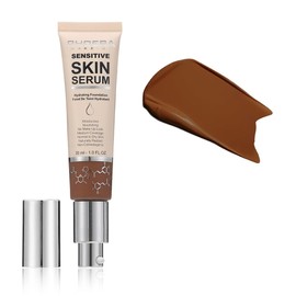PHOERA Hydrating Serum Foundation, Hyaluronic Acid, Allantoin, Vitamin E, Tea Tree Oil Ideal For Dry And Sensitive Skin 12HR Skin Hydration, Medium Coverage, (MOCHA, 30ml)