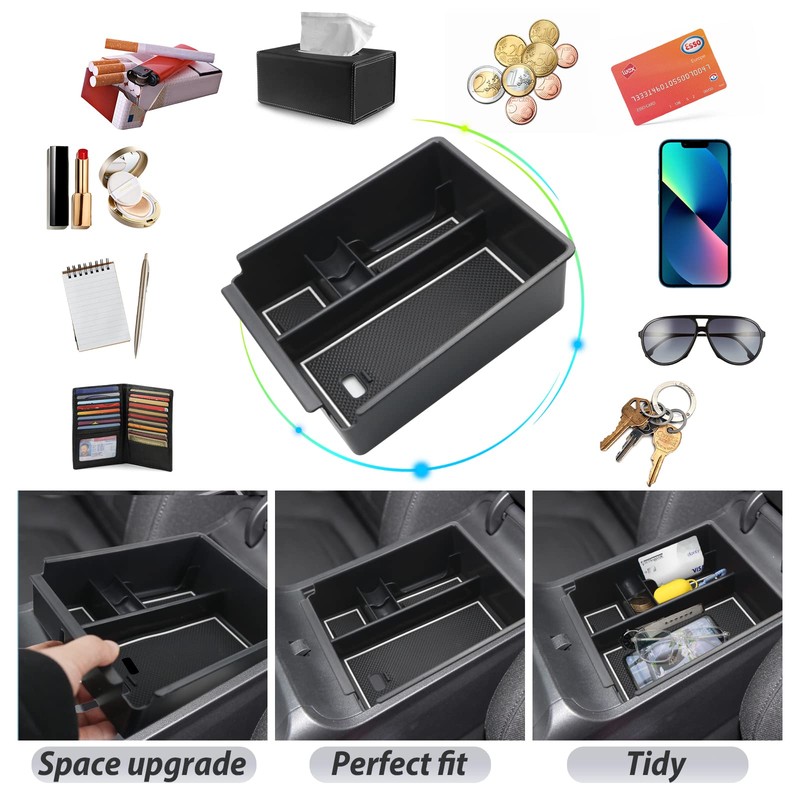 SKTU Central Armrest Storage Box compatible with Hyundai Tucson NX4