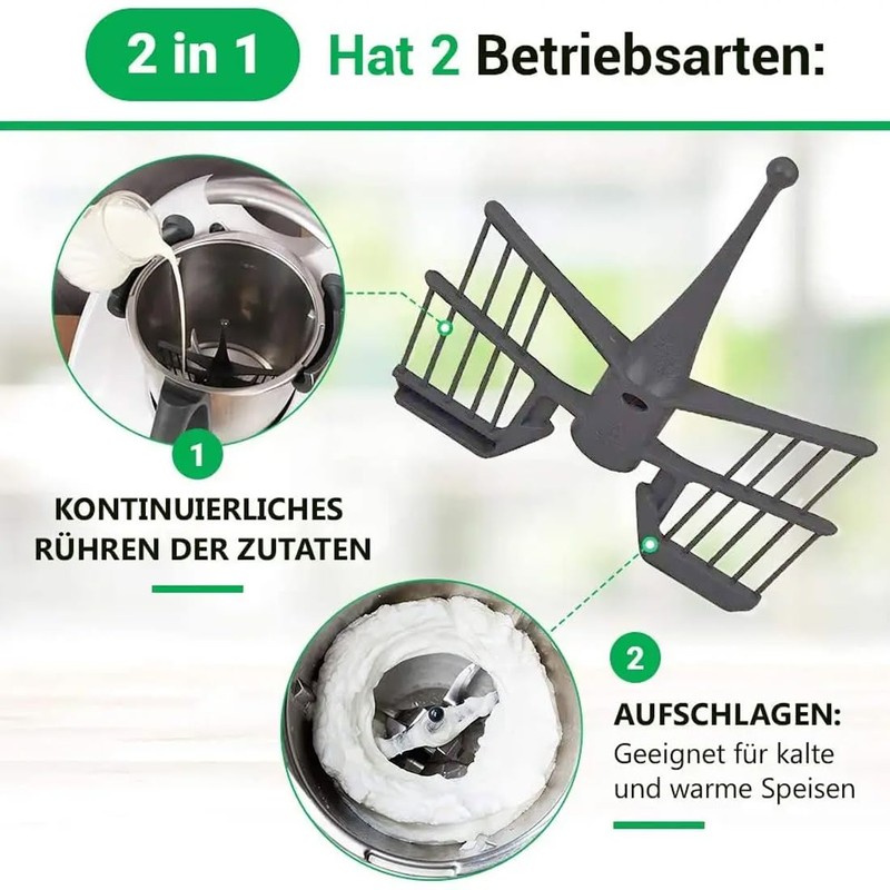 EPRVAUY TM5/TM31 Butterfly Mixer Attachment for Multifunctional Food Processor Replacement