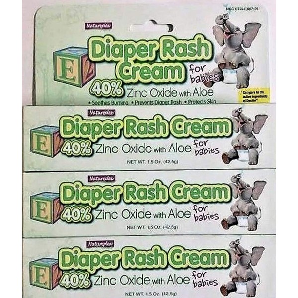 Natureplex Diaper Rash Cream with Zinc Oxide and Aloe, 3-ct