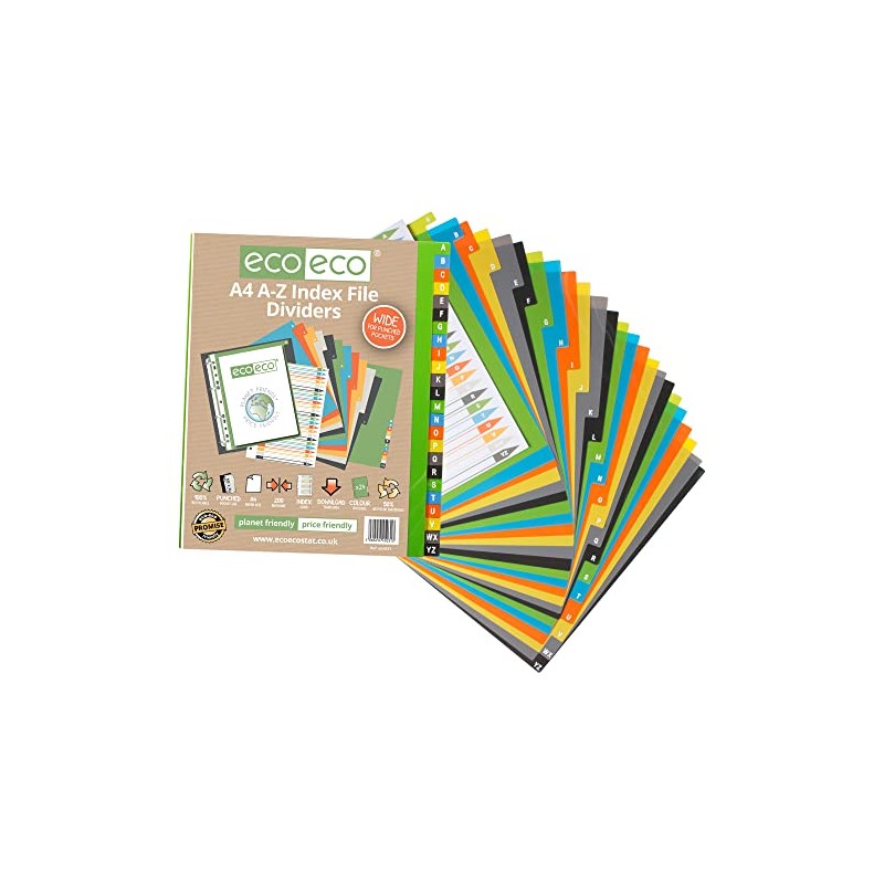 eco-eco A4 50% Recycled Set 24 A-Z Wide Index File