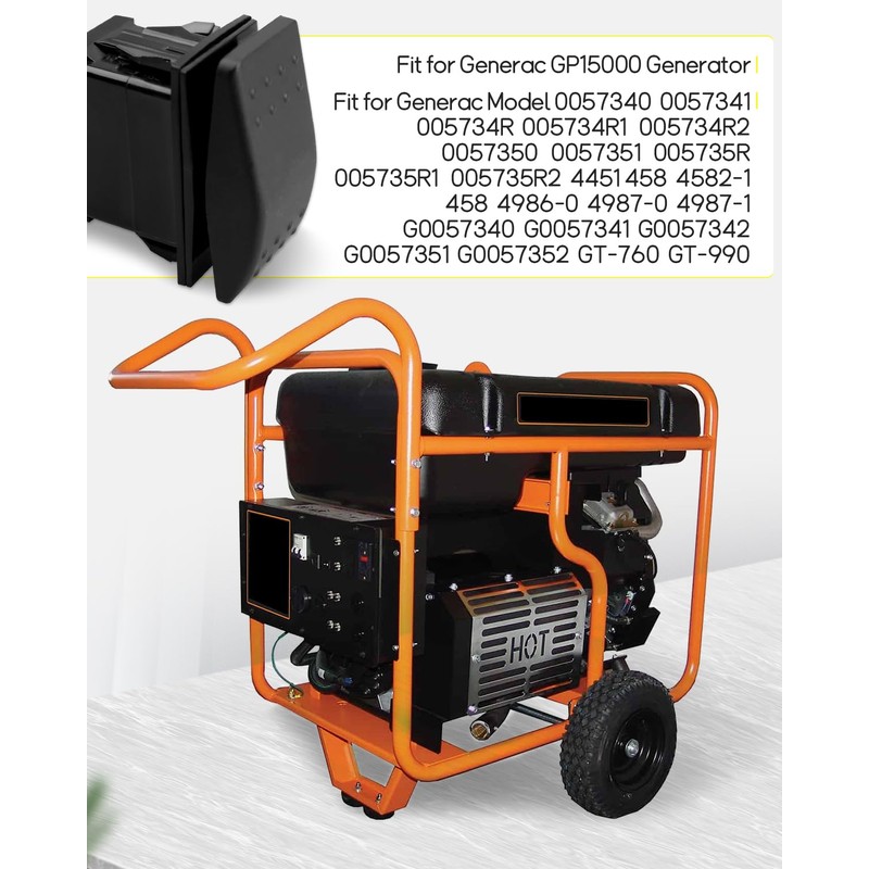 JUWEVAZU 0D4767 Generator On-Off-(ON) Rocker Switch Fit for Generac GP15000,