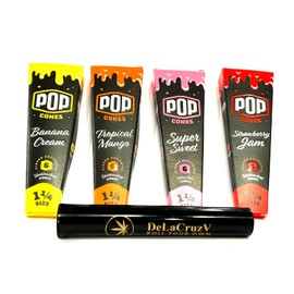 Pop Cones Mix Flavors Cones 1 1/4 (4 packs) with DeLaCruzV Tube.