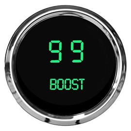 Intellitronix - 2-1/16" LED Digital Boost Gauge, Green, 0-30 PSI