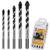 Concrete & Masonry Professional Drill Bit Set (5PCS) for Glass/Brick/Plastic/Cement/Wood/Tile/Etc,