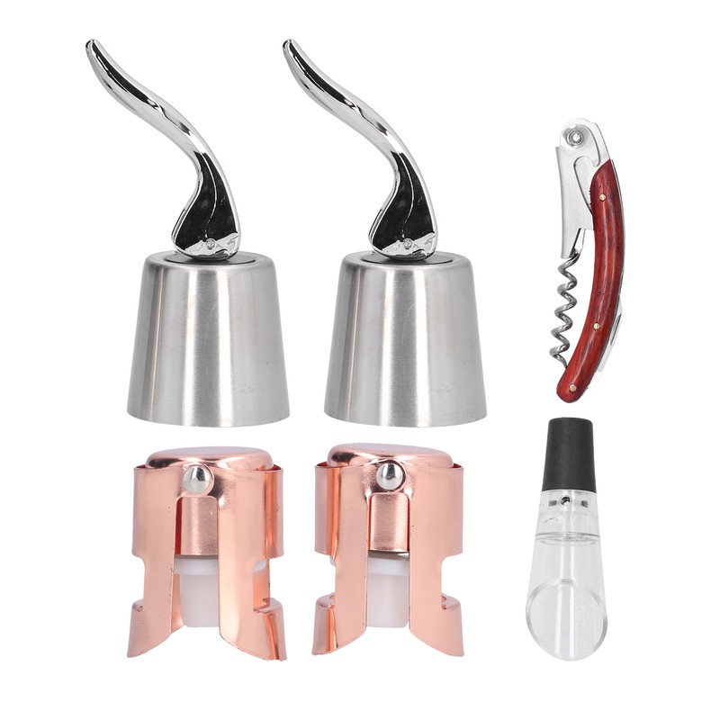 6pcs Wine Tool Kit Champagne Stopper Wine Preservation Cork Wine
