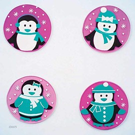 Design Ideas GelGems Wintertime Themed Gel Window Clings (Frosty Penguins, Small Bag)