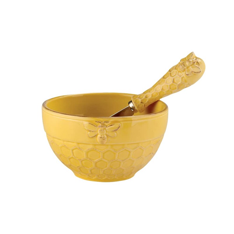 October Hill Boston International Embossed Stoneware Bowl and Spreader, 2-Piece
