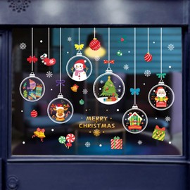 BSITSSS 80 Pcs Christmas Window Stickers, Christmas Window Clings Christmas Window Decorations, Electrostatic Cling Xmas Window Stickers Christmas Decorations for Xmas Window Decorations(C)