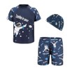 FedMois Toddlers Boys 3-Piece Swimming Suit Set Swimming Shirt Swimming