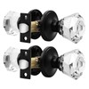 2 Pack Orger Crystal Diamond Door Knobs, Interior Keyless Non-Locking