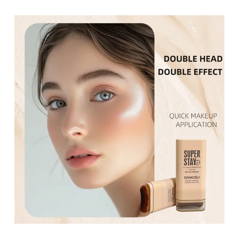 Base De Maquillaje, Corrector Y Contorno En Barra + Pincel