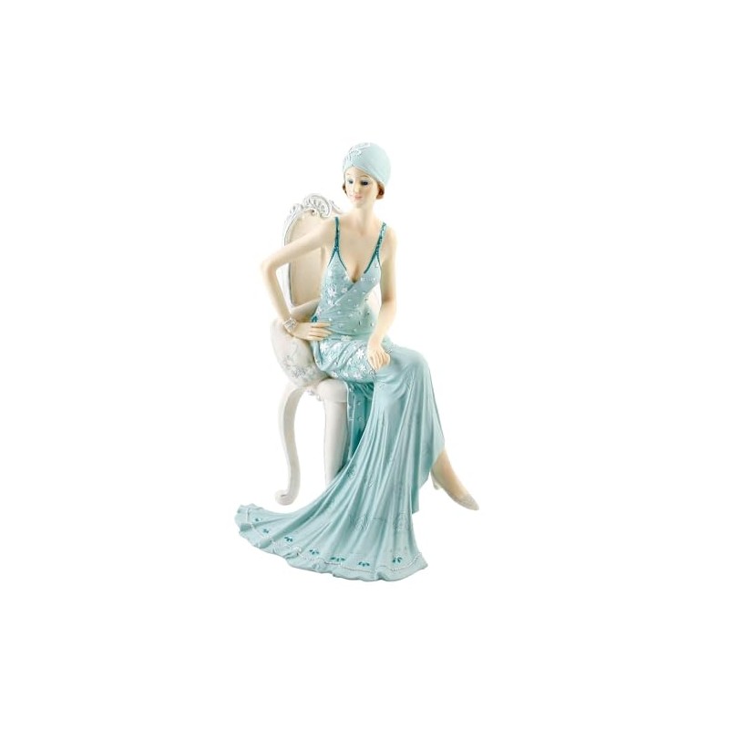 Art Deco Broadway Belles Lady Figurine. Blue Teal Colour #78