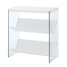 Convenience Concepts Soho Bookcase, White / Glass