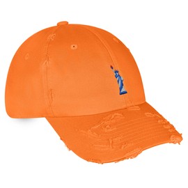 JPAK Liberty Statue Vintage Dad Hat Frayed Embroidered Cap New York Orange