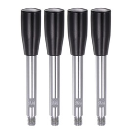 HARFINGTON 4pcs Clamping Handles M10 Thread 125mm (5") Length Chrome Plated Revolving Crank Handle Grip Handwheel Screw Stem for Lathe Machine