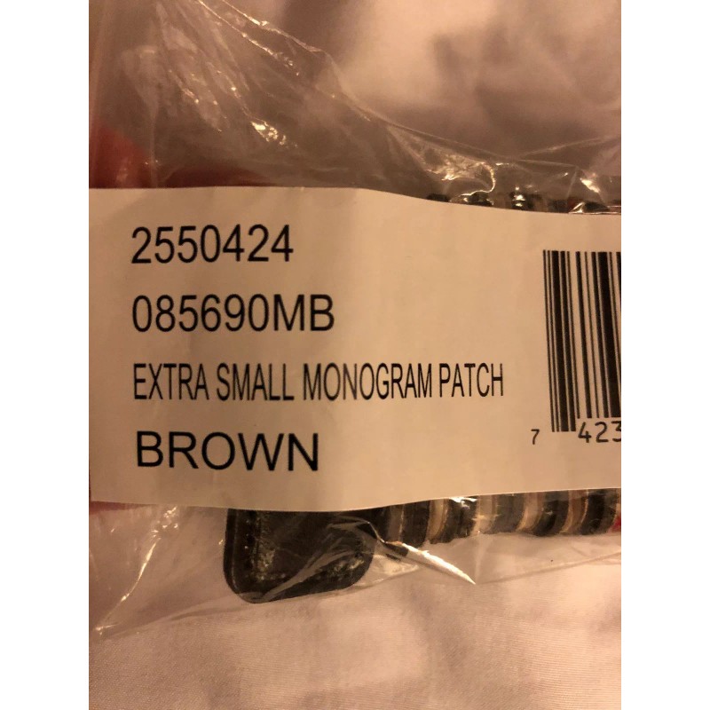 Tumi Extra X-SMALL BLACK Leather Monogram Initial Patch Luggage Adhesive