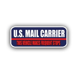 U.S. Mail Carrier Vinyl Decal Sticker Carrier Driver Frequent Stops Rural Delivery Mail Fits Car Truck Van or SUV (18" Length)